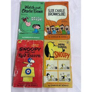 Vintage Charles M. Schulz Peanuts Paperback Book Lot Snoopy & Charlie Brown Comi
